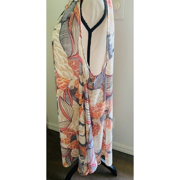 Umgee Floral Sleeveles Tunic Dress Size M Keyhole Neck Style #R7298 Size XL - Picture 4 of 8